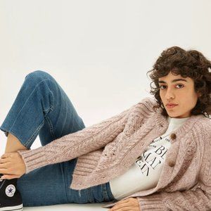 Everlane Cloud Cable Cardigan in Birch